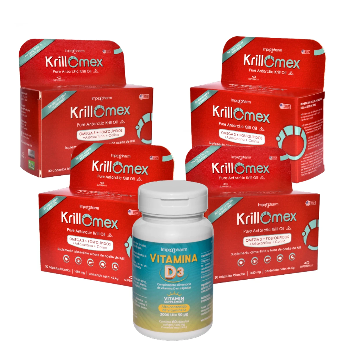 Combinación 2 KrillOmex + Vitamina D